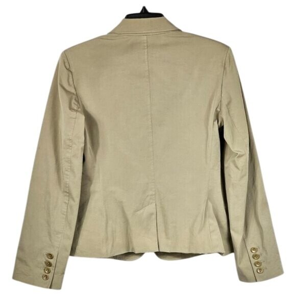 Body by Victoria Tan 2 Button Blazer 10 Stretch Utility Safari Neutral Office - Picture 2 of 7